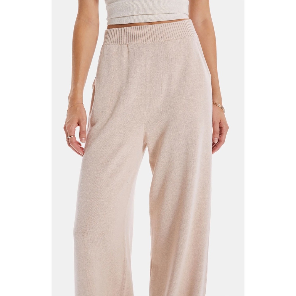 MOTHER NWT THE ZESTY HOVER HIGH WAIST WIDE LEG KNIT BEIGE PANT. SIZE S - Picture 5 of 14